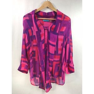 Alice + Olivia Multicolor Blouse Size M
